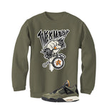 Undefeated x Air Jordan 4 Military Green T-Shirt (Time Is Money)| illcurrency
