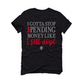 AIR JORDAN 4 “BRED REIMAGINED” 2024 | ILLCURRENCY Black T-Shirt (GOTTA STOP SPENDING MONEY)