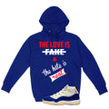 Air Jordan 11 Rare Air Matching T-Shirt, Sweatshirts & Hoodies Royal Blue T-Shirt (Love Is Fake)