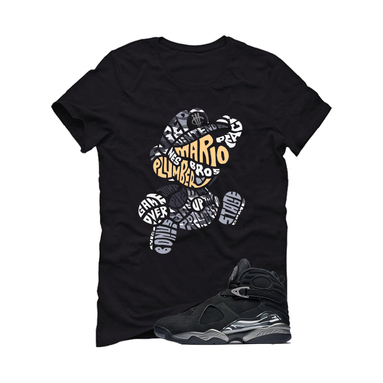 Air Jordan 8 Chrome Matching T-Shirt Black T-Shirt (Mario)| illcurrency