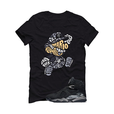 Air Jordan 8 Chrome Matching T-Shirt Black T-Shirt (Mario)| illcurrency