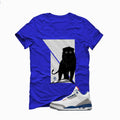 Air Jordan 3 True Blue Matching T-Shirt Royal Blue T-Shirt (Lion)| illcurrency
