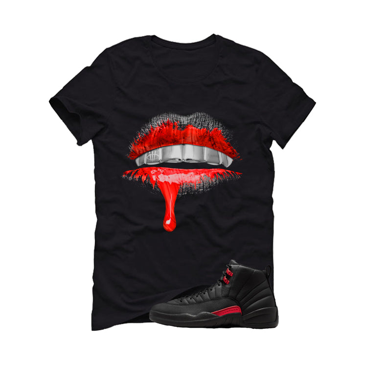 Air Jordan 12 Bloodline Matching T-Shirt, Sweatshirts, & Hoodies Black T-Shirt (Lips)| illcurrency