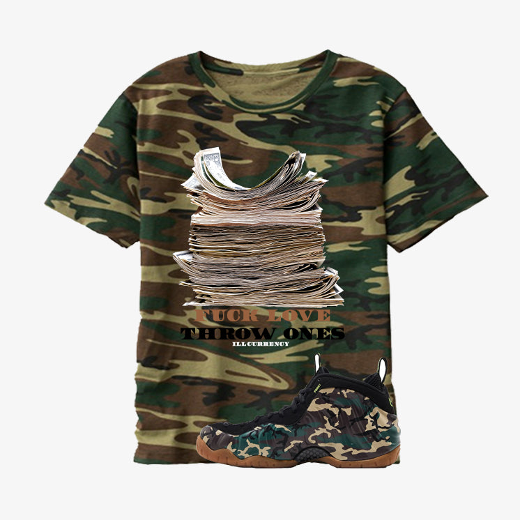 Nike Air Foamposite Pro Camo Matching T-Shirt Fck Love