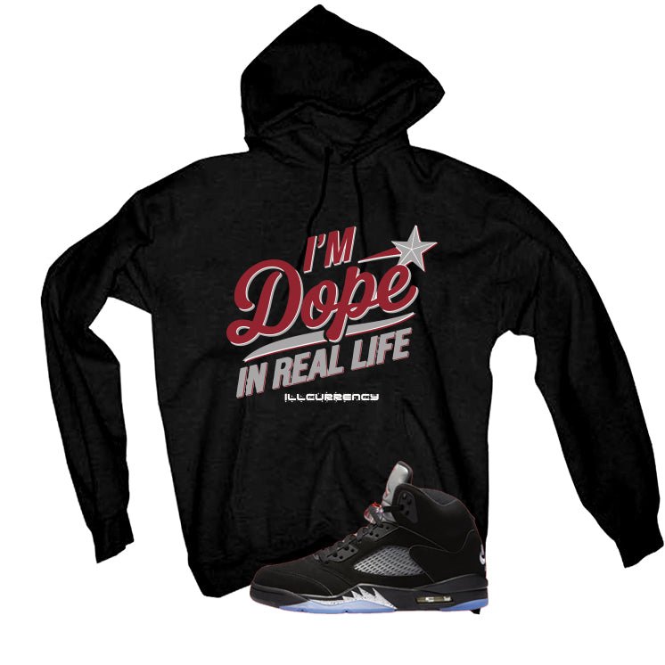 Air Jordan 5 Black Metallic Reimagined Black T-Shirt (DOPE)| illcurrency