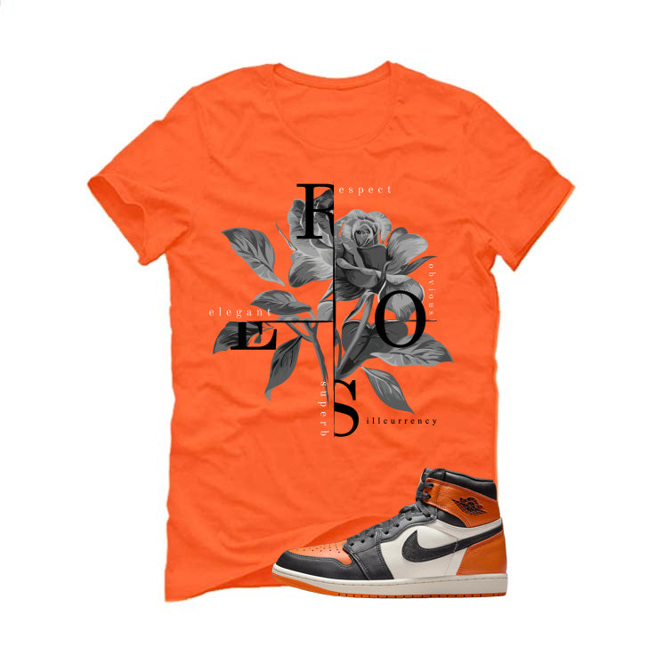Air Jordan 1 High OG Shattered Backboard Orange T-Shirt (Roses)| illcurrency