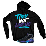 Air Jordan 8 OG Aqua Black T-Shirt (They not like us)| illcurrency