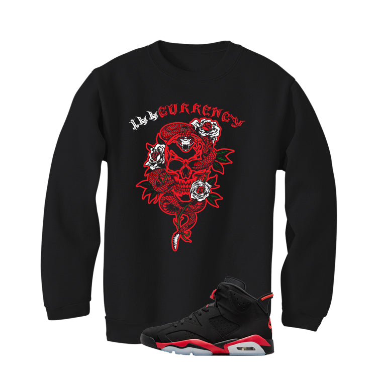 Air Jordan 6 Reverse Infrared Matching T-Shirt, Sweatshirts & Hoodies Black T-Shirt (Skeleton Rose)| illcurrency
