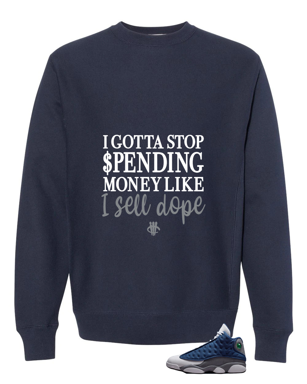 Air Jordan 13 Flint Navy Blue T-Shirt (I Gotta Stop Spending Money)| illcurrency