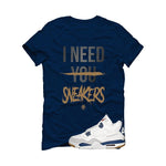 Nike SB x Air Jordan 4 Navy Navy Blue T-Shirt (I Need You Sneakers)| illcurrency