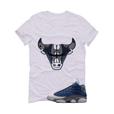 Air Jordan 13 Flint White T-Shirt (Bulls Head Kicks)| illcurrency