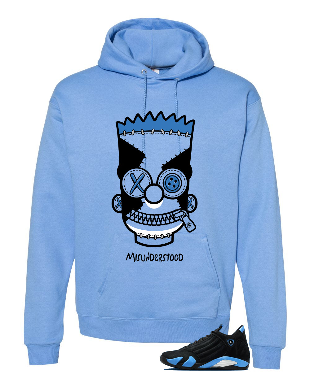 Air Jordan 14 University Blue Matching T-Shirt, Sweatshirts & Hoodies Carolina Blue T-Shirt (Misunderstood)| illcurrency