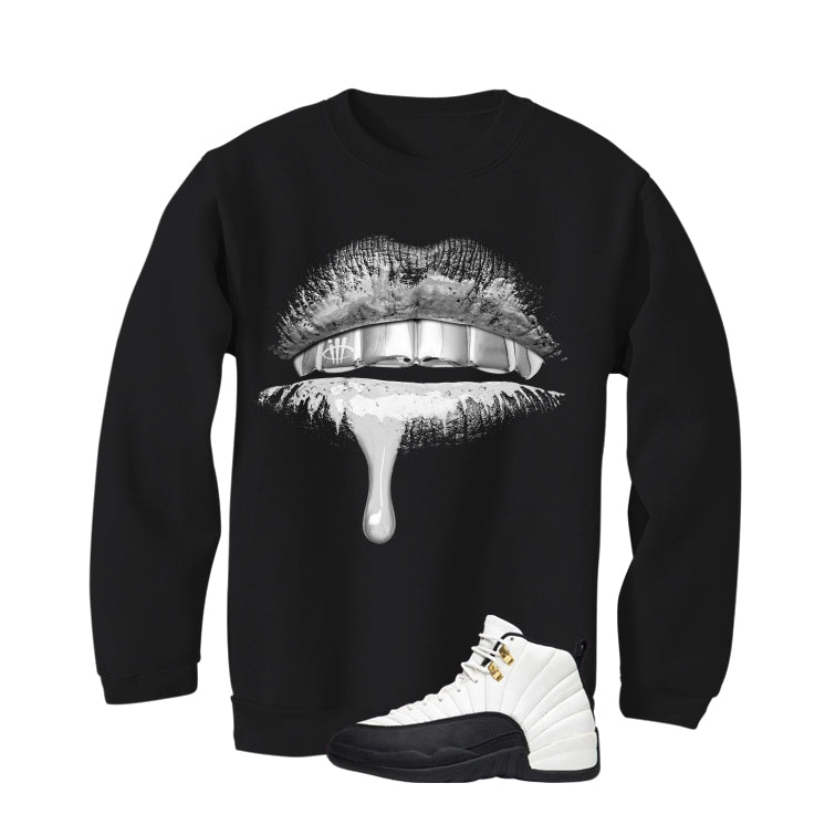 Air Jordan 12 Taxi Matching T-Shirt, Sweatshirts & Hoodies Black T-Shirt (Lips)| illcurrency