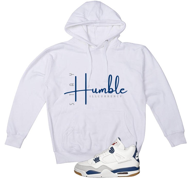 Nike SB x Air Jordan 4 Navy White T-Shirt (Stay Humble)| illcurrency