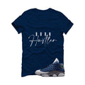 Air Jordan 13 Flint Navy Blue T-Shirt (Born Hustler)| illcurrency