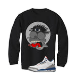 Air Jordan 3 True Blue Matching T-Shirt Black T-Shirt (Blinded)| illcurrency