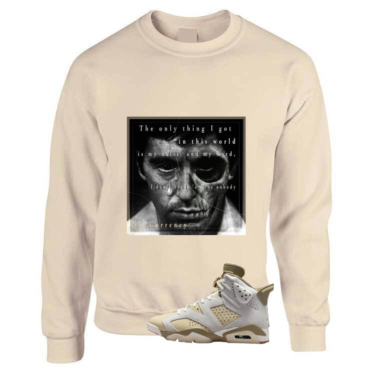 Air Jordan 6 Sail/Neutral Olive Matching T-Shirt, Sweatshirts & Hoodies Tan T-Shirt (The Only Thing I Got)| illcurrency