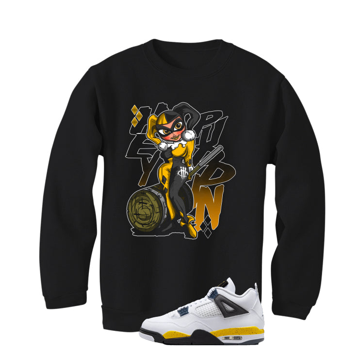 Air Jordan 4 Tour Yellow Matching T-Shirt Black T-Shirt (Hey Puddin!!)| illcurrency