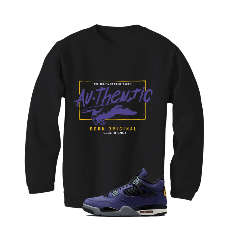 Air Jordan 4 OG Lakers Matching T-Shirt, Sweatshirts & Hoodies Black T-Shirt (Authentic)| illcurrency