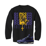 Air Jordan 4 OG Lakers Matching T-Shirt, Sweatshirts & Hoodies Black T-Shirt (Blessed not lucky)| illcurrency