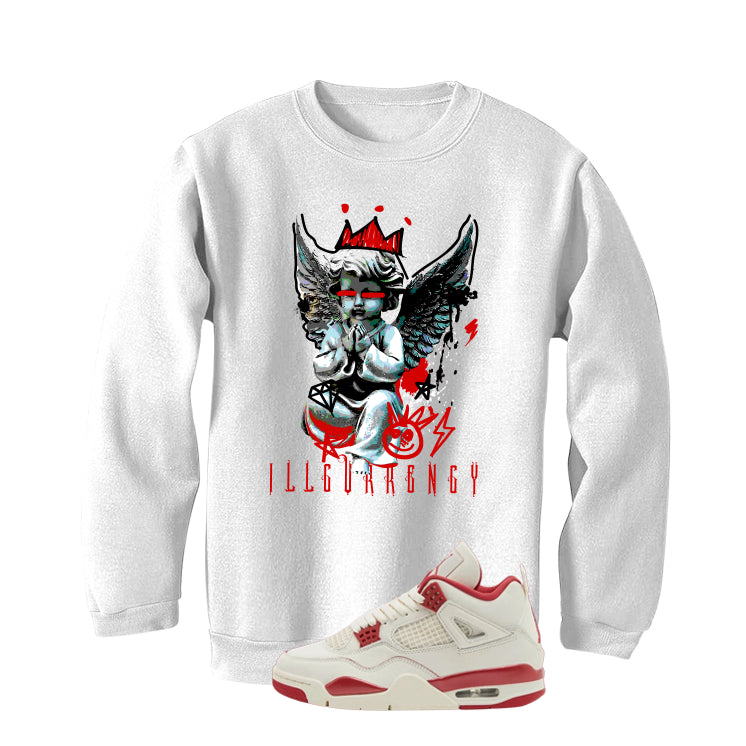Air Jordan 4 Valentine’s Day (Sierra Red) Matching T-Shirt, Sweatshirts & Hoodies White T-Shirt (Graffiti Angel)| illcurrency