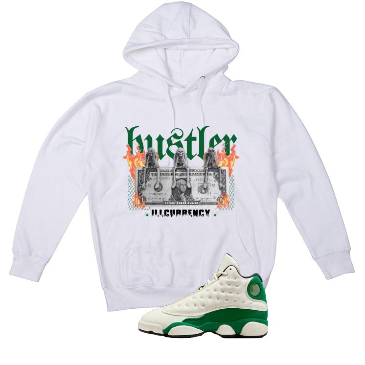 Air Jordan 13 GS Pine Green White T-Shirt (See No Evil Hustler)| illcurrency