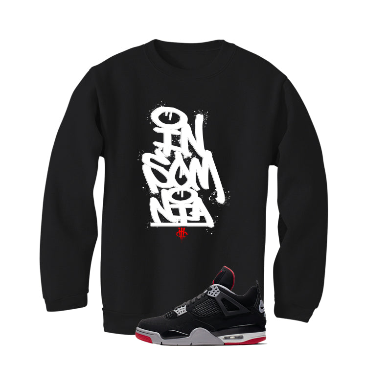 Air Jordan 4 Bred Matching T-Shirt Black T-Shirt (Insomnia)| illcurrency