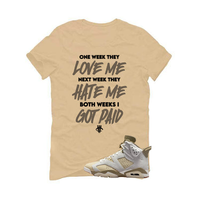 Air Jordan 6 Sail/Neutral Olive Matching T-Shirt, Sweatshirts & Hoodies Tan T-Shirt (Paid)| illcurrency