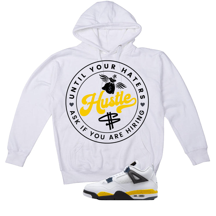 Air Jordan 4 Tour Yellow Matching T-Shirt White T-Shirt (Haters Catch Up)| illcurrency