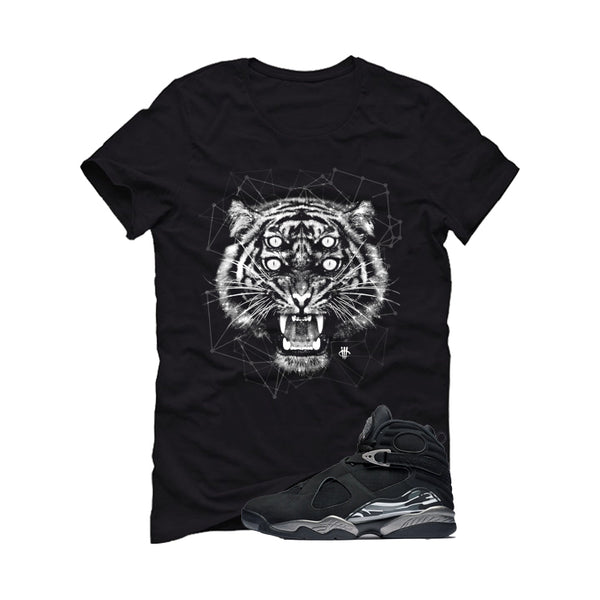Air Jordan 8 Chrome Matching T-Shirt Black T-Shirt (Four Eyes)| illcurrency