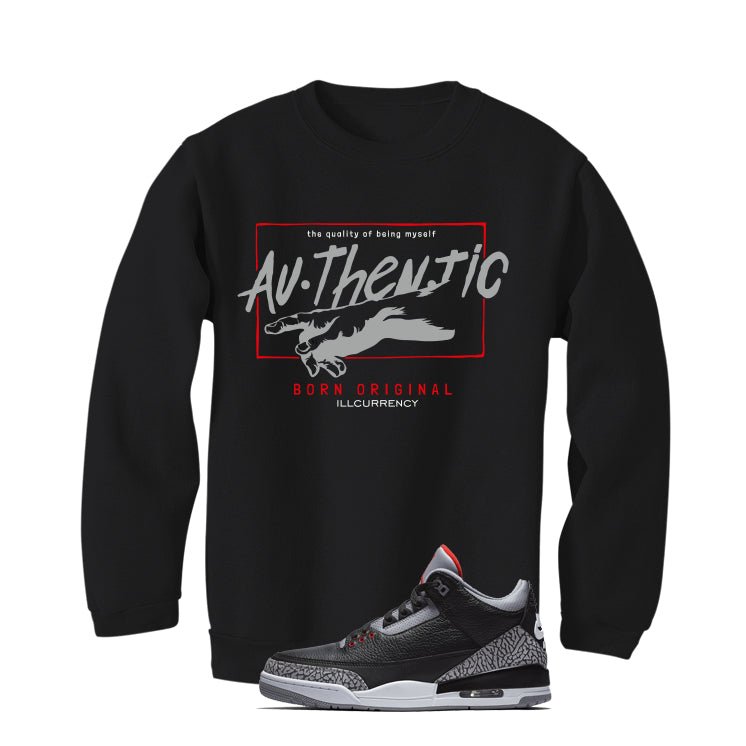 Air Jordan 3 Black Cement Black T-Shirt (Authentic)| illcurrency