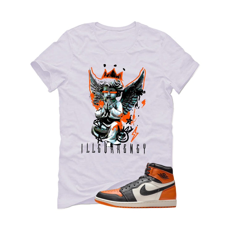 Air Jordan 1 High OG Shattered Backboard White T-Shirt (Graffiti Angel)| illcurrency