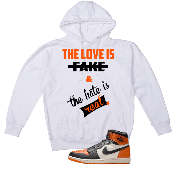 Air Jordan 1 High OG Shattered Backboard White T-Shirt (Love Is Fake)| illcurrency