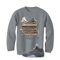 Air Jordan 5 Wolf Grey Matching T-Shirt, Sweatshirts & Hoodies Grey T-Shirt (Fck Love)