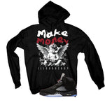 Air Jordan 5 Black Metallic Reimagined Black T-Shirt (Make Money)| illcurrency