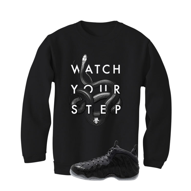 NIKE FOAMPOSITE ONE CARBON FIBER Matching T-Shirt, Sweatshirts & Hoodies Black T-Shirt (Watch Your Step)| illcurrency