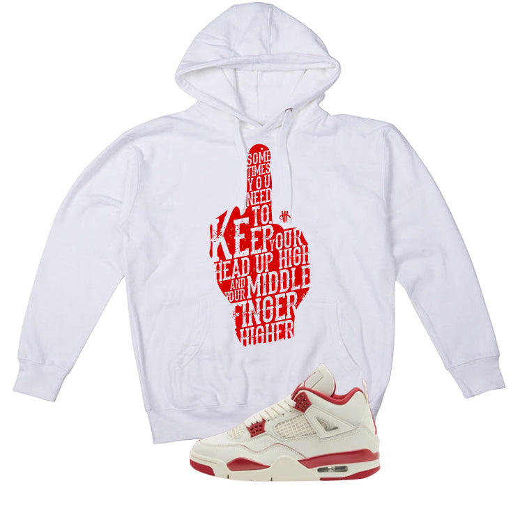 Air Jordan 4 Valentine’s Day (Sierra Red) Matching T-Shirt, Sweatshirts & Hoodies White T-Shirt (Middle Finger)| illcurrency
