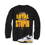 Air Jordan 4 Tour Yellow Matching T-Shirt Black T-Shirt (Loyal)| illcurrency