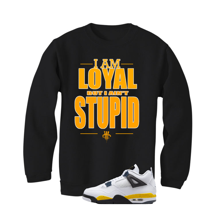 Air Jordan 4 Tour Yellow Matching T-Shirt Black T-Shirt (Loyal)| illcurrency