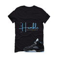 Air Jordan 5 Black/University Blue Matching T-Shirt Black T-Shirt (Stay Humble)| illcurrency