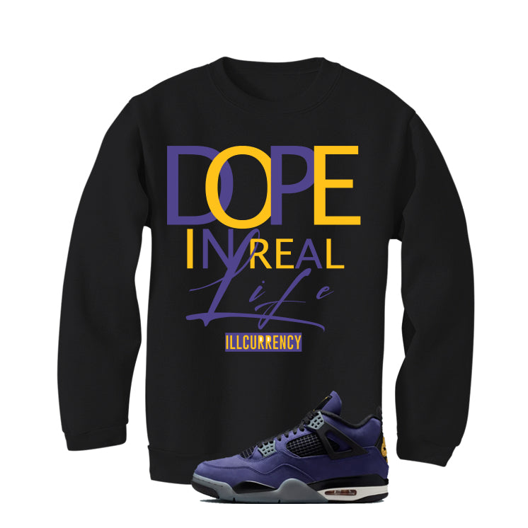 Air Jordan 4 OG Lakers Matching T-Shirt, Sweatshirts & Hoodies Black T-Shirt (DOPE)| illcurrency