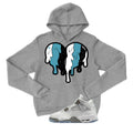 Air Jordan 4 GS Blue Chill Matching T-Shirt, Sweatshirts & Hoodies Grey T-Shirt (Heart)