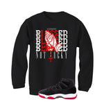Air Jordan 11 Bred Velvet Black T-Shirt (Blessed not lucky)| illcurrency