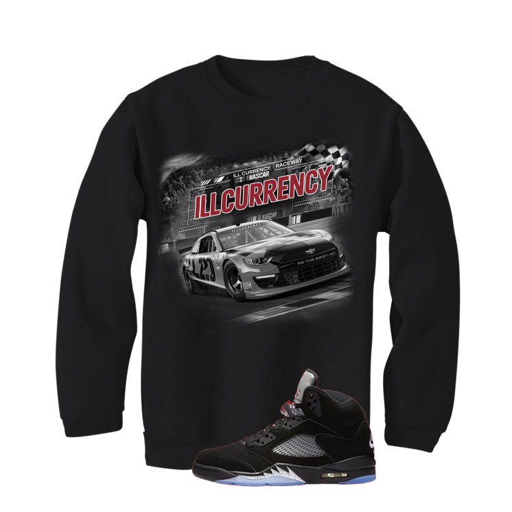Air Jordan 5 Black Metallic Reimagined Black T-Shirt (Raceway)| illcurrency
