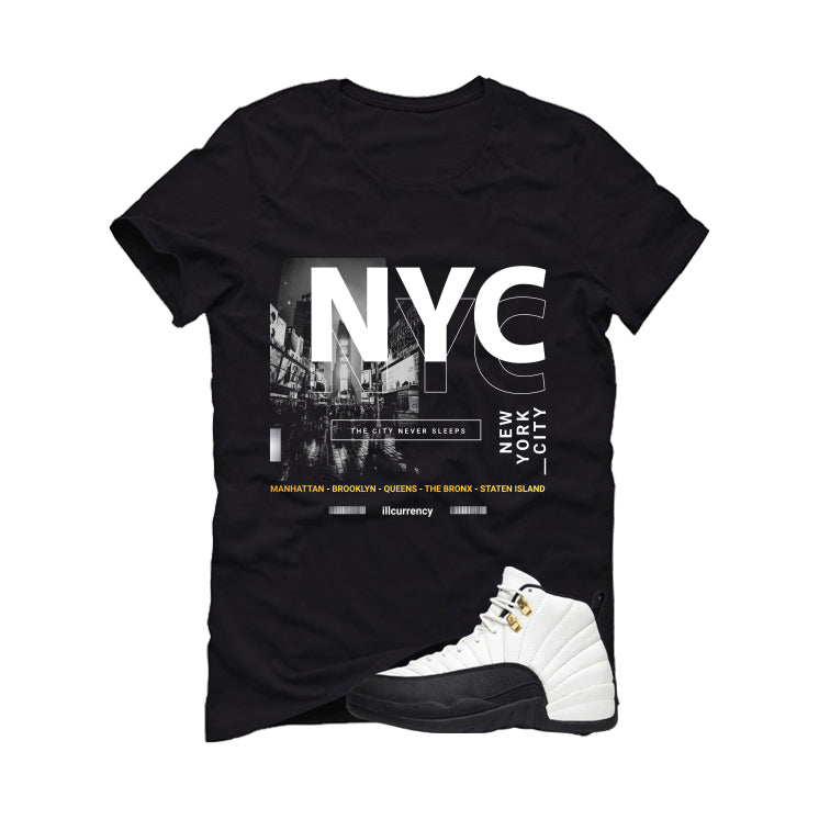 Air Jordan 12 Taxi Matching T-Shirt, Sweatshirts & Hoodies Black T-Shirt (City Never Sleeps)| illcurrency