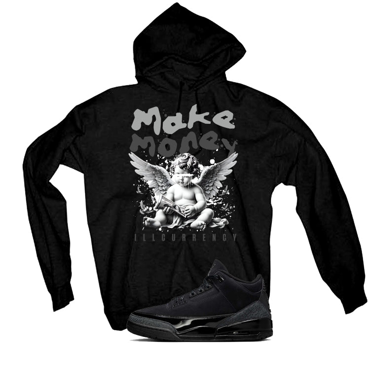 Air Jordan 3 Black Cat Black T-Shirt (Make Money)| illcurrency