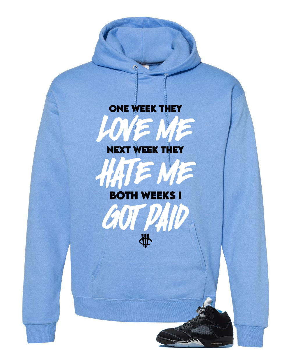 Air Jordan 5 Black/University Blue Matching T-Shirt Carolina Blue T-Shirt (Paid)| illcurrency