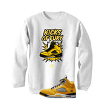 Air Jordan 5 Tokyo Matching T-Shirt, Sweatshirts & Hoodies White T-Shirt (Kicks Of Fury)| illcurrency