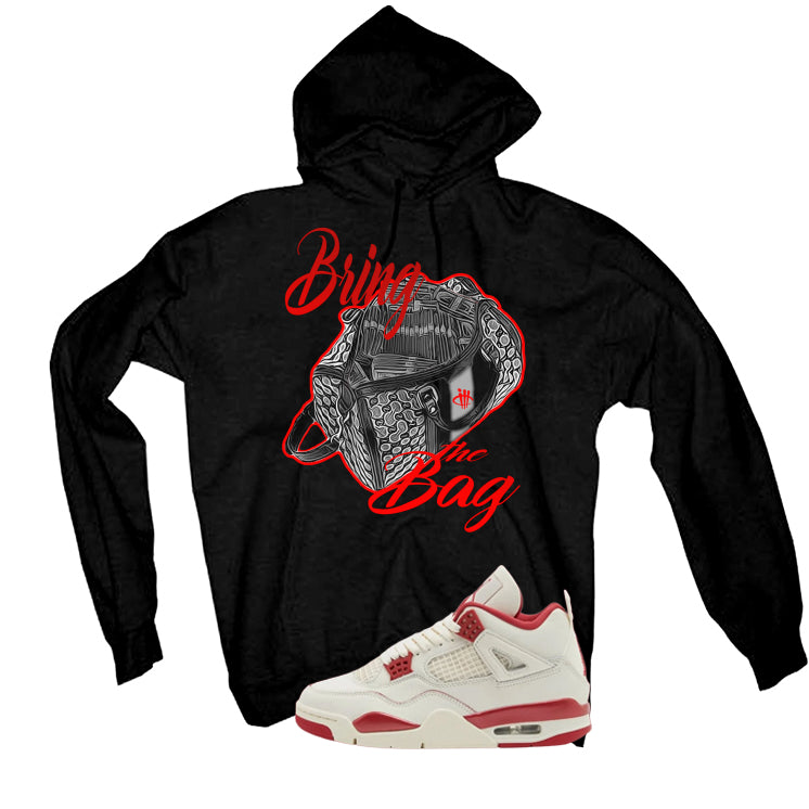 Air Jordan 4 Valentine’s Day (Sierra Red) Matching T-Shirt, Sweatshirts & Hoodies Black T-Shirt (Bring The Bag)| illcurrency