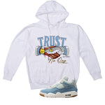 Air Jordan 4 Denim Worn Blue White T-Shirt (Trust No One)| illcurrency